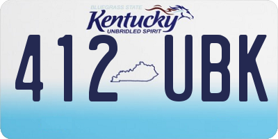 KY license plate 412UBK