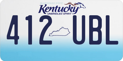 KY license plate 412UBL