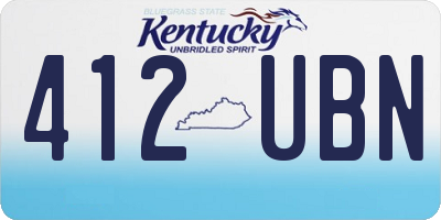 KY license plate 412UBN