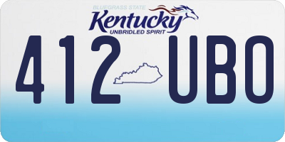 KY license plate 412UBO