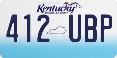 KY license plate 412UBP