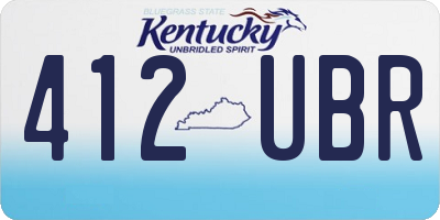KY license plate 412UBR