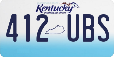 KY license plate 412UBS