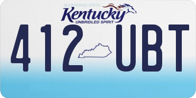 KY license plate 412UBT