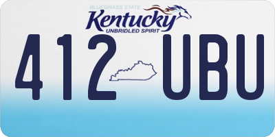 KY license plate 412UBU