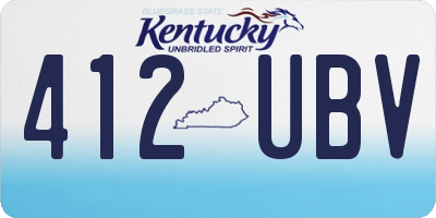 KY license plate 412UBV