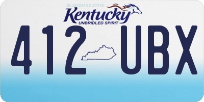 KY license plate 412UBX