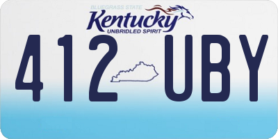 KY license plate 412UBY