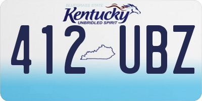 KY license plate 412UBZ
