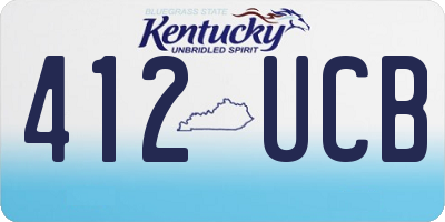 KY license plate 412UCB