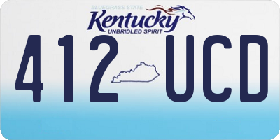 KY license plate 412UCD