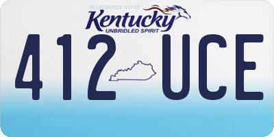KY license plate 412UCE