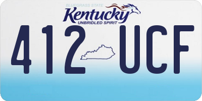 KY license plate 412UCF