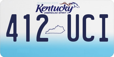 KY license plate 412UCI