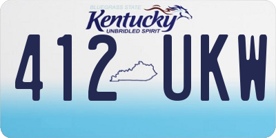 KY license plate 412UKW