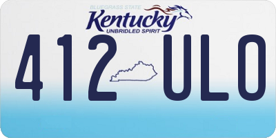 KY license plate 412ULO