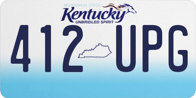 KY license plate 412UPG