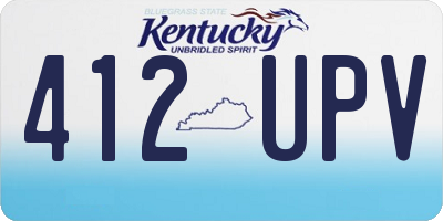 KY license plate 412UPV