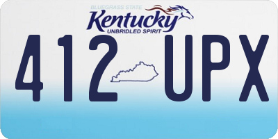 KY license plate 412UPX