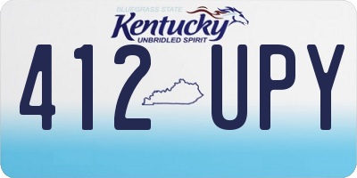KY license plate 412UPY