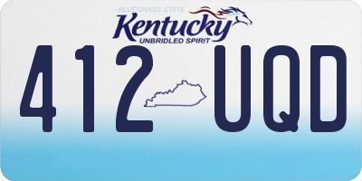 KY license plate 412UQD