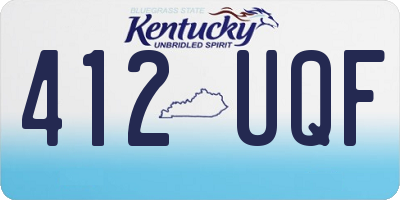 KY license plate 412UQF