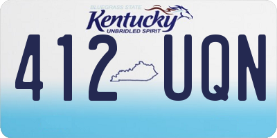 KY license plate 412UQN
