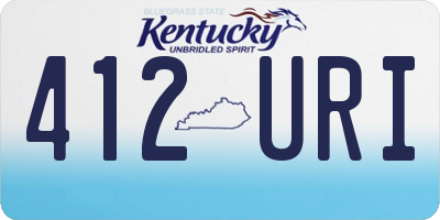 KY license plate 412URI