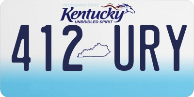 KY license plate 412URY