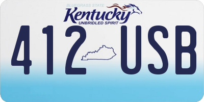 KY license plate 412USB