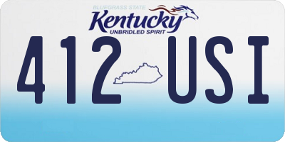 KY license plate 412USI