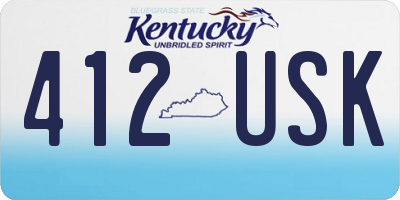 KY license plate 412USK