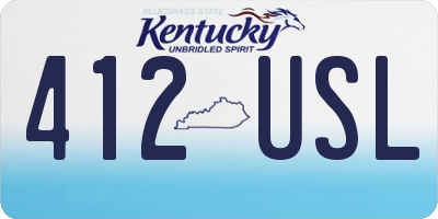 KY license plate 412USL