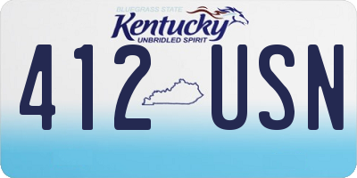 KY license plate 412USN