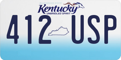 KY license plate 412USP