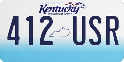 KY license plate 412USR