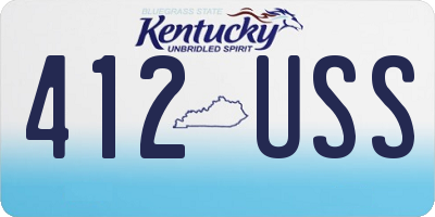 KY license plate 412USS