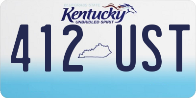 KY license plate 412UST