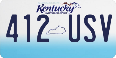 KY license plate 412USV