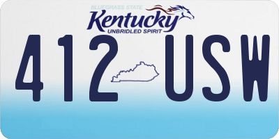 KY license plate 412USW