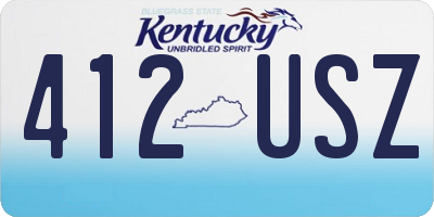 KY license plate 412USZ