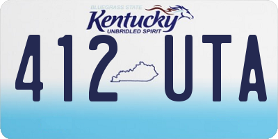 KY license plate 412UTA