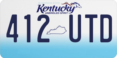 KY license plate 412UTD