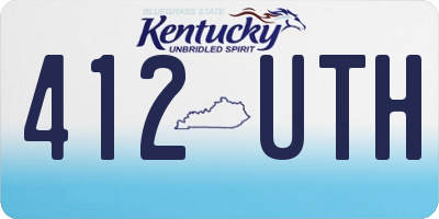 KY license plate 412UTH
