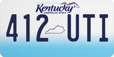 KY license plate 412UTI