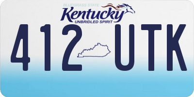 KY license plate 412UTK