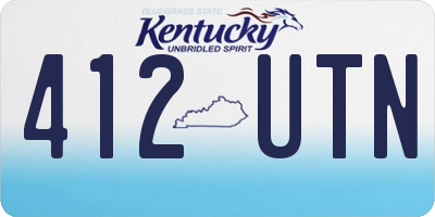 KY license plate 412UTN