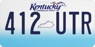 KY license plate 412UTR