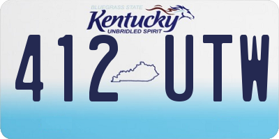 KY license plate 412UTW