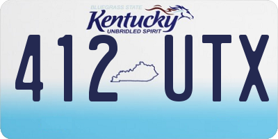 KY license plate 412UTX